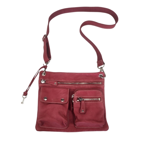Vintage Fossil Sutter Soft Leather Crossbody Bag Adjustable Strap Purse Pink Sm - Picture 1 of 11